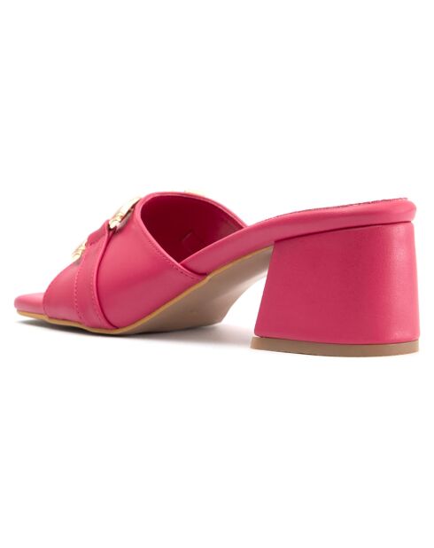 Mules Domitille fuchsia - Talon 5.5 cm