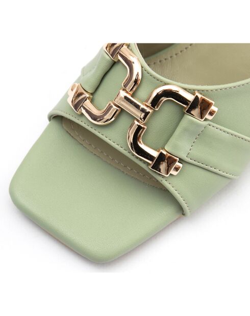 Mules Domitille vertes - Talon 5.5 cm