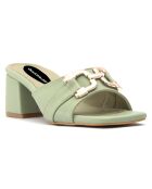 Mules Domitille vertes - Talon 5.5 cm