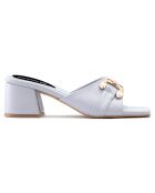 Mules Domitille bleues - Talon 5.5 cm