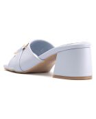 Mules Domitille bleues - Talon 5.5 cm