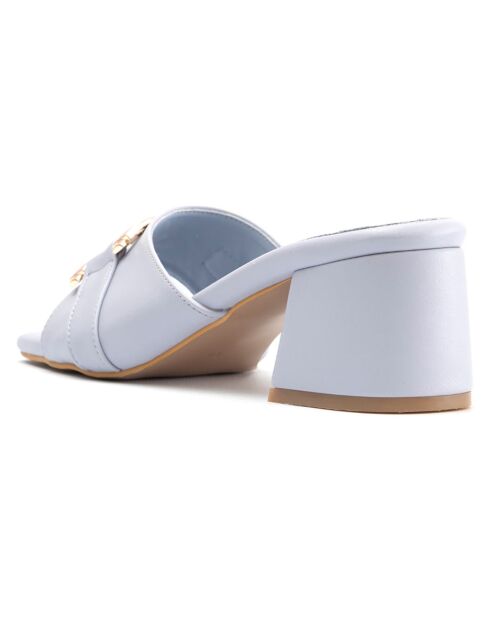 Mules Domitille bleues - Talon 5.5 cm