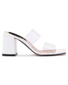 Mules Louise blanches - Talon 5.5 cm