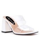 Mules Louise blanches - Talon 5.5 cm