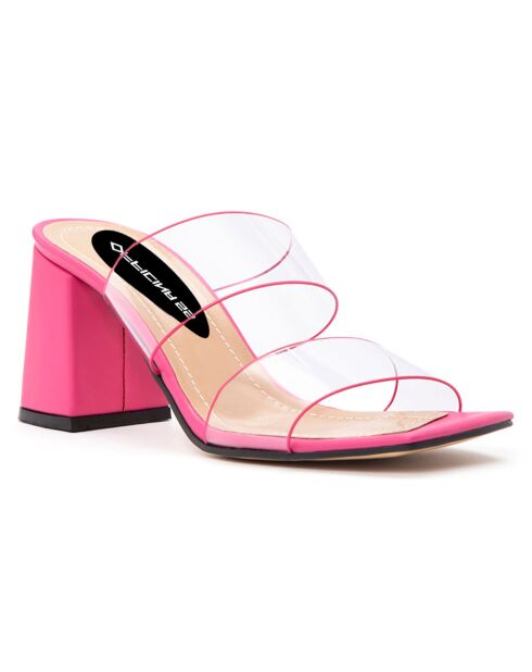Mules Louise fuchsia - Talon 5.5 cm