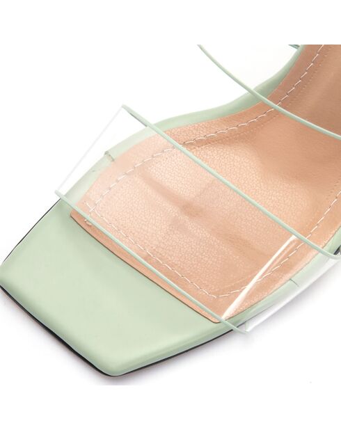 Mules Louise menthe - Talon 5.5 cm