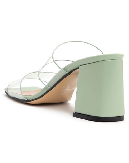 Mules Louise menthe - Talon 5.5 cm
