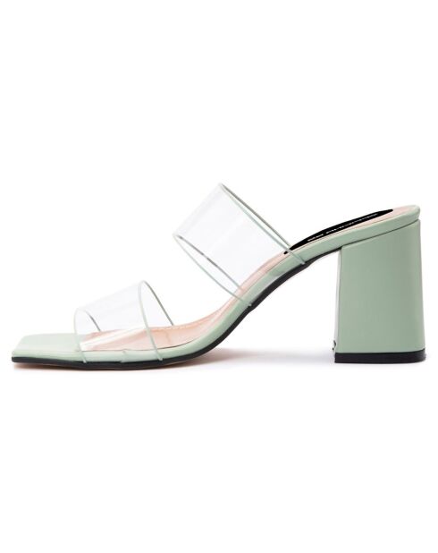 Mules Louise menthe - Talon 5.5 cm