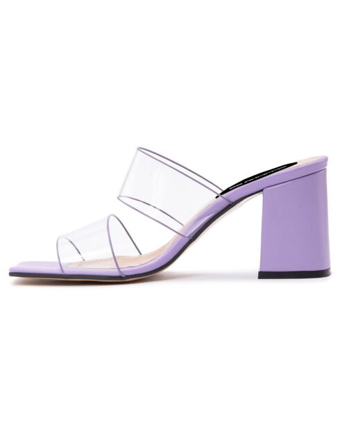 Mules Louise lilas - Talon 5.5 cm