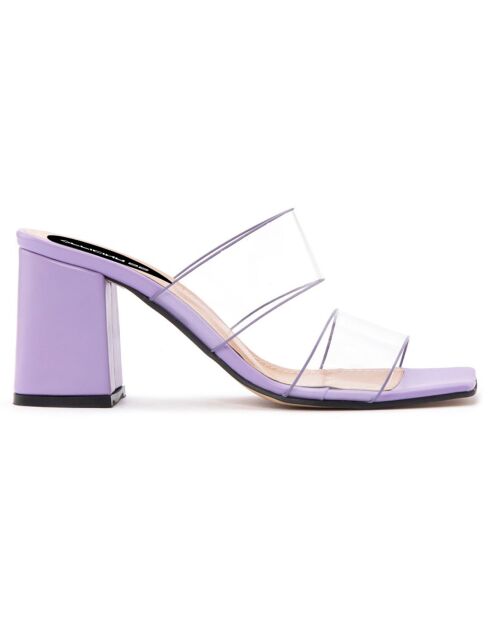 Mules Louise lilas - Talon 5.5 cm