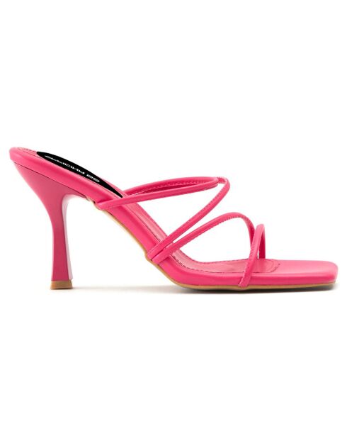 Mules Claire fuchsia - Talon 8 cm