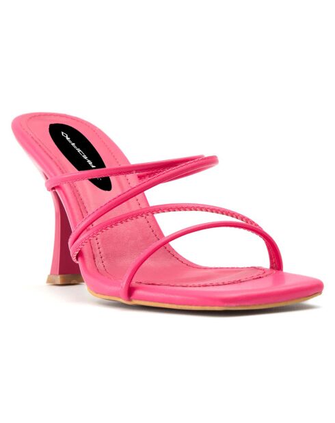 Mules Claire fuchsia - Talon 8 cm