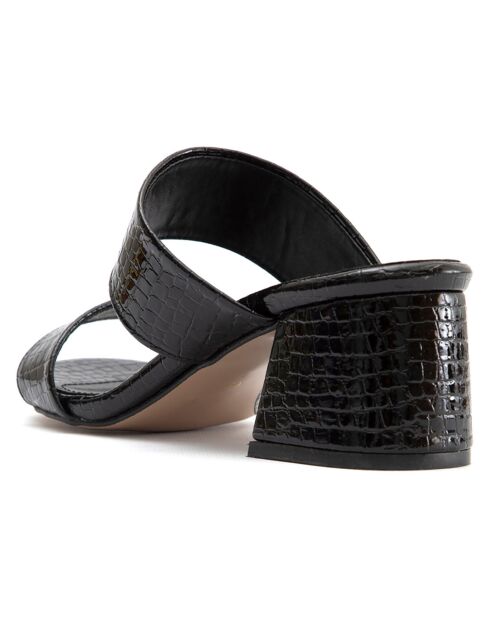 Mules Arielle noires - Talon 5.5 cm