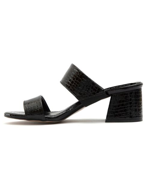 Mules Arielle noires - Talon 5.5 cm