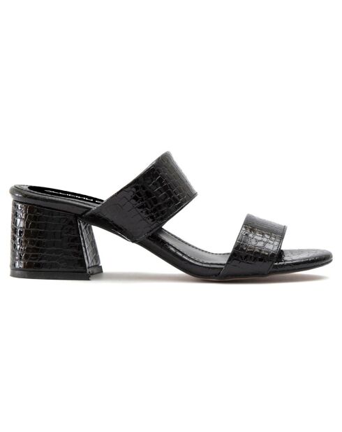 Mules Arielle noires - Talon 5.5 cm