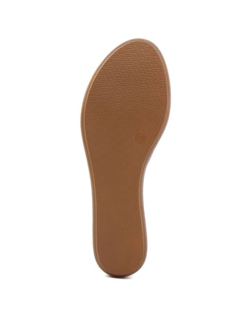 Sandales en Cuir Vieste cognac - Talon 7 cm