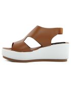 Sandales en Cuir Vieste cognac - Talon 7 cm