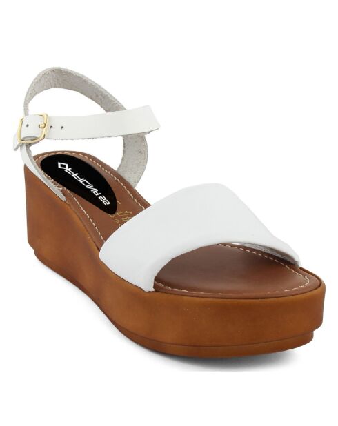 Sandales en Cuir Roma blanches - Talon 6.7 cm