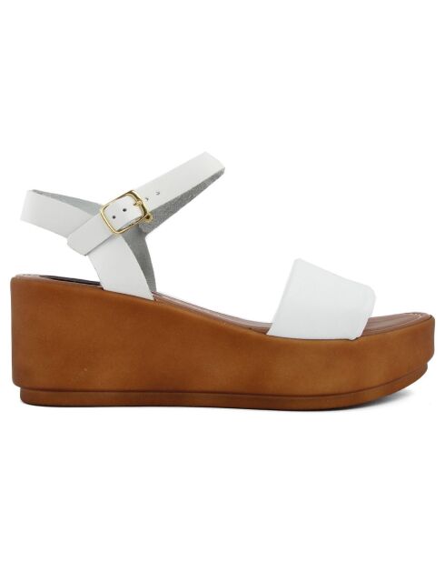 Sandales en Cuir Roma blanches - Talon 6.7 cm