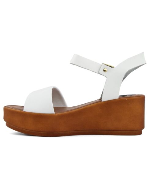 Sandales en Cuir Roma blanches - Talon 6.7 cm