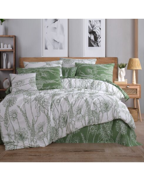 Parrure housse de couette Lara blanc/vert
