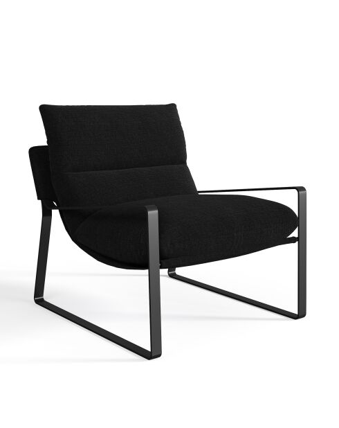Fauteuil Andrea en Velours texturé gris anthracite - 83x73x80 cm