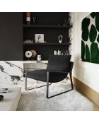 Fauteuil Andrea en Velours texturé gris anthracite - 83x73x80 cm