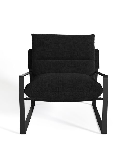 Fauteuil Andrea en Velours texturé gris anthracite - 83x73x80 cm
