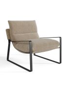 Fauteuil Andrea en Velours texturé beige - 83x73x80 cm