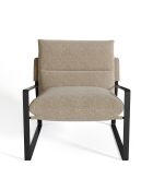 Fauteuil Andrea en Velours texturé beige - 83x73x80 cm