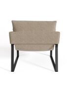 Fauteuil Andrea en Velours texturé beige - 83x73x80 cm