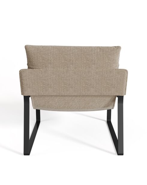 Fauteuil Andrea en Velours texturé beige - 83x73x80 cm