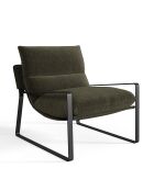 Fauteuil Andrea en Velours texturé kaki - 83x73x80 cm