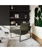 Fauteuil Andrea en Velours texturé kaki - 83x73x80 cm