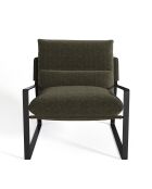 Fauteuil Andrea en Velours texturé kaki - 83x73x80 cm