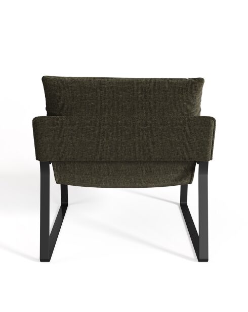 Fauteuil Andrea en Velours texturé kaki - 83x73x80 cm