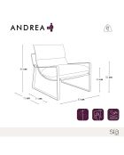 Fauteuil Andrea en Velours texturé kaki - 83x73x80 cm