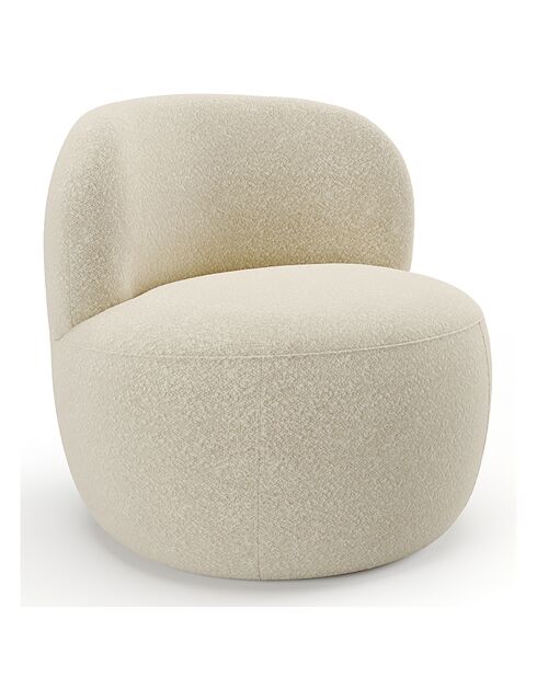Fauteuil Eden en Bouclette crème - 73x76x76 cm