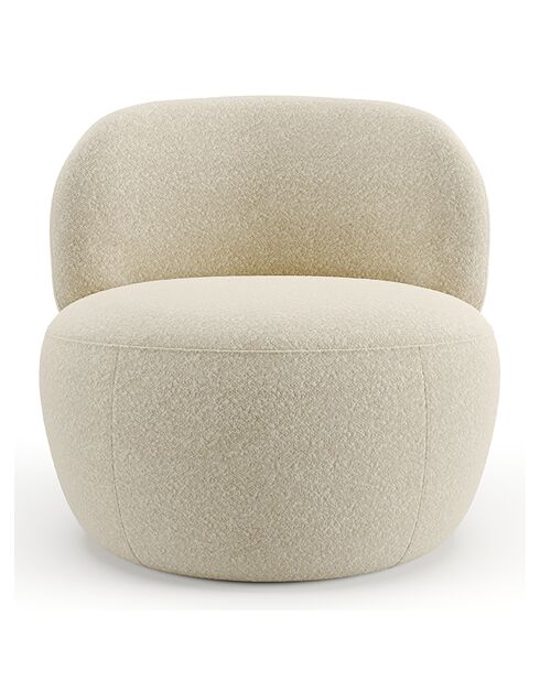 Fauteuil Eden en Bouclette crème - 73x76x76 cm