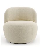 Fauteuil pivotant Eden en Bouclette crème - 73x76x80 cm