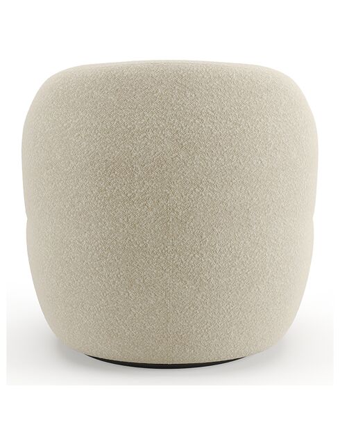 Fauteuil pivotant Eden en Bouclette crème - 73x76x80 cm