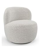 Fauteuil pivotant Eden en Bouclette beige gris - 73x76x80 cm