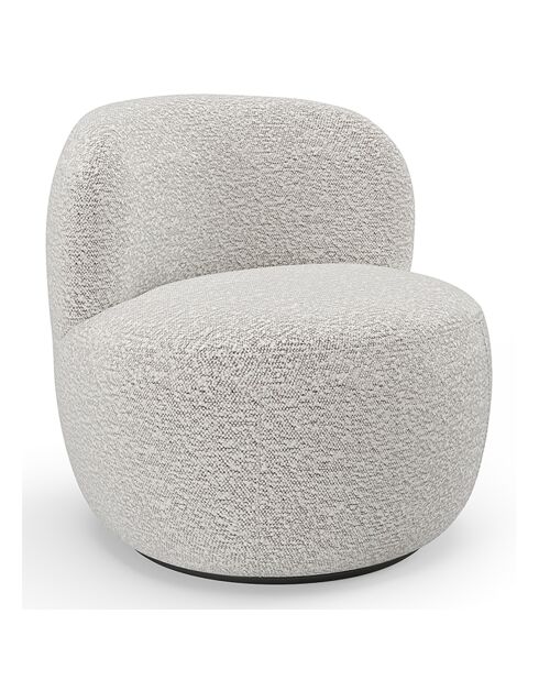Fauteuil pivotant Eden en Bouclette beige gris - 73x76x80 cm