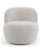Fauteuil pivotant Eden en Bouclette beige gris - 73x76x80 cm