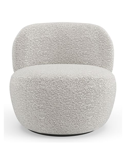Fauteuil pivotant Eden en Bouclette beige gris - 73x76x80 cm