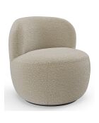 Fauteuil pivotant Eden en Bouclette taupe - 73x76x80 cm