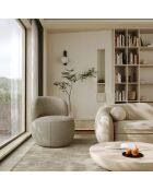 Fauteuil pivotant Eden en Bouclette taupe - 73x76x80 cm