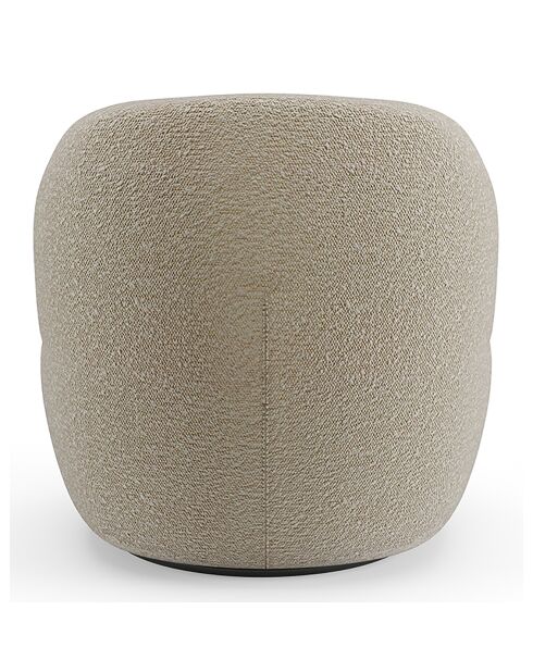 Fauteuil pivotant Eden en Bouclette taupe - 73x76x80 cm