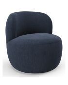 Fauteuil Eden Tissu tramé toucher doux bleu nuit - 73x76x76 cm