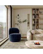 Fauteuil Eden Tissu tramé toucher doux bleu nuit - 73x76x76 cm